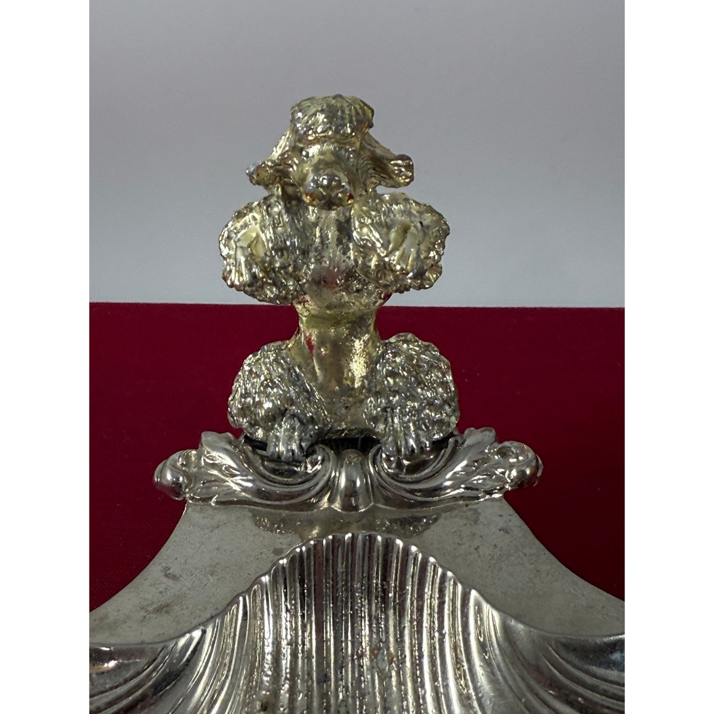 Vintage Silver-Plated Poodle Shell Dish – Mid-Century Trinket Holder