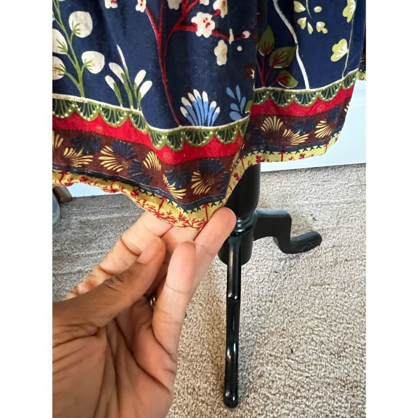 Solaris Boho Wrap Dress – Blue Bird & Floral Print – Size Large