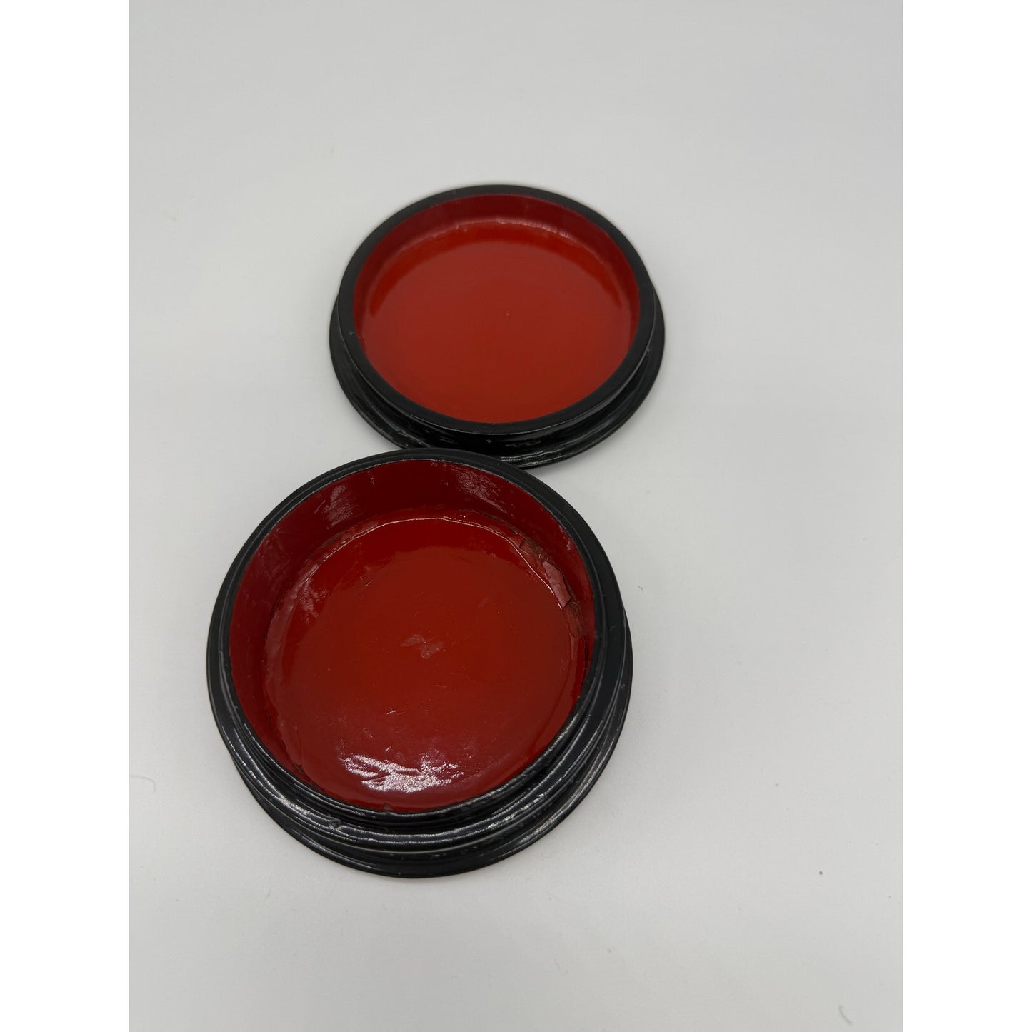 Vintage Russian Kholuy Lacquer Box — Hand-Painted “Firebird” Жар-Птица — Signed Sutin — Black & Gold Folk Art — 4” Round Red Interior