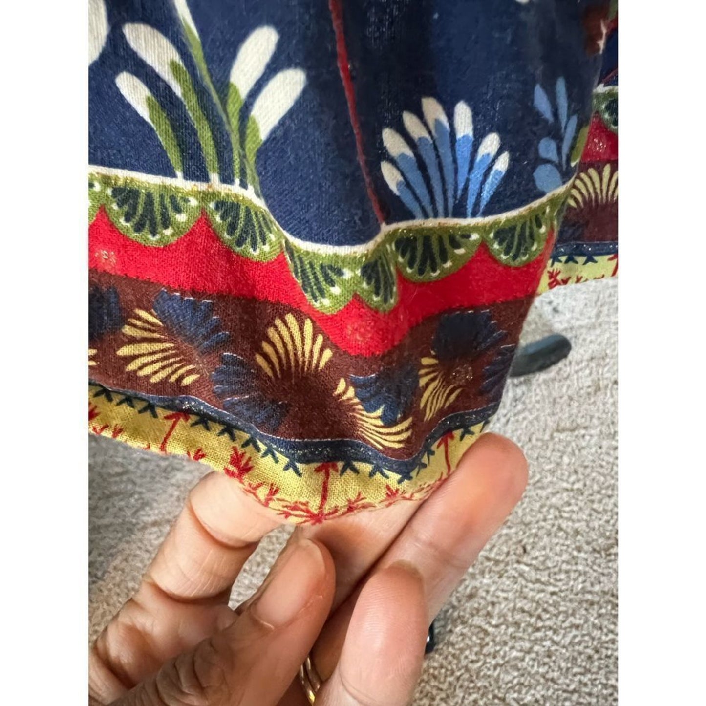 Solaris Boho Wrap Dress – Blue Bird & Floral Print – Size Large